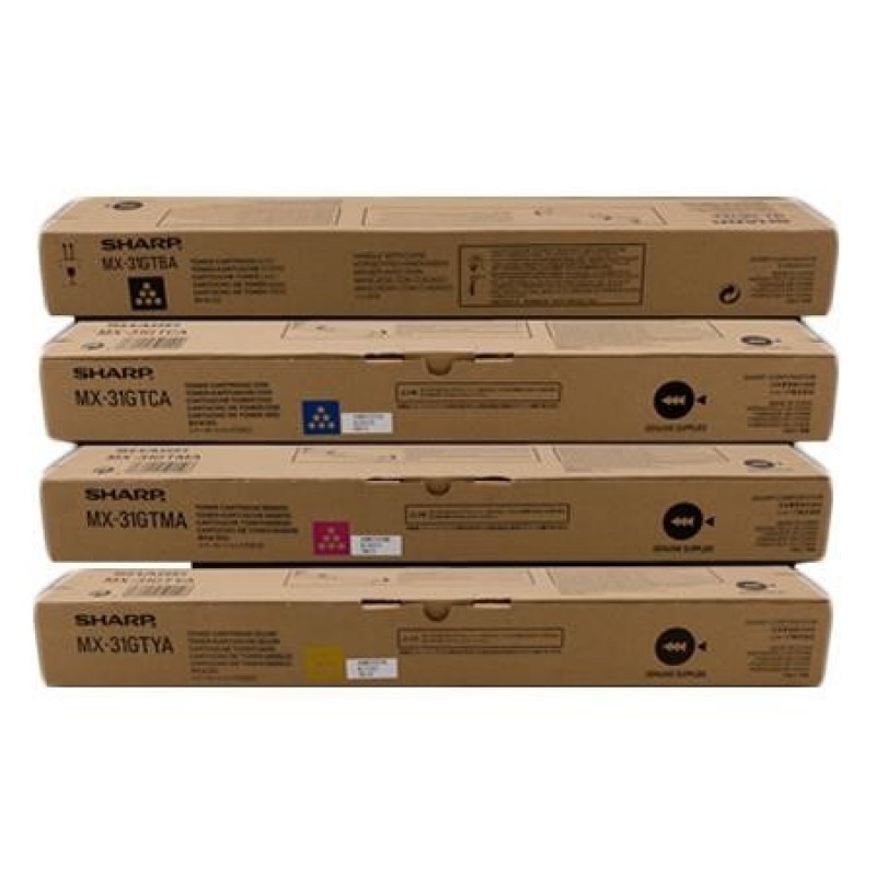 Sharp MX-31GTBA/YA Full Set  OEM Toners (4 Pack)|MX-31GTBA-YA